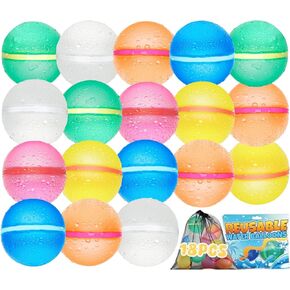 6 Pack Reusable Water Balloons For Kids, Summer Pool Beach Party Game Toys for Boys and Girls, Quick Fill Splash Balls Bomb Supplies Outdoor Activities