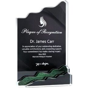 Summit of Recognition - Unique Acrylic Trophy, Customizable Plaque, Crystal-Clear Award, UV Printed, Laser-Cut Edge, Multiple Background Styles, Made in USA (12-inch)