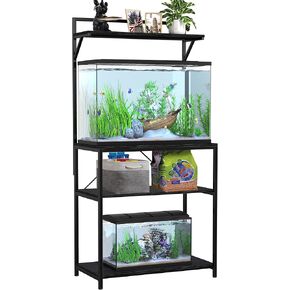 GDLF 40-50 Gallon Fish Tank Stand with Plant Shelf Metal Aquarium Stand with Storage Shelf 36.6" x 18.5" Tabletop Fits Turtle, Reptile or Bearded Dragon Tank