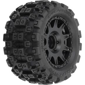 Pro-Line Racing Badlands MX 1.85" All-Terrain Truck Tires 4 Mounted on Raid Black 12mm Hex Wheels for Granite GROM 4x4 Front or Rear PRO1024110