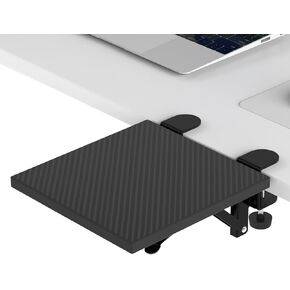 Ergonomics Desk Extender Tray, 9.5x9.1" Punch-Free Clamp on, Foldable Keyboard Drawer Tray, Table Mount Arm Wrist Rest Shelf, Computer Elbow Arm Support