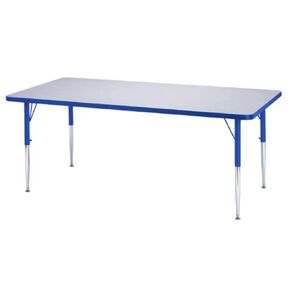 Jonti-Craft Berries 6403JCA003 Rectangle Activity Table, A-Height (24"-31" Adjustable Height), 24" x 48", Gray/Blue/Gray