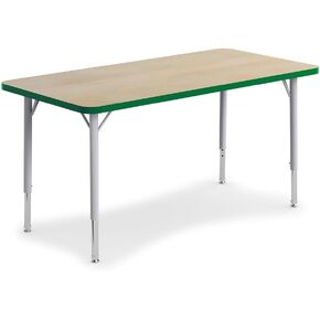 NBF Signature Series ارتفاع المناهج الدراسية جدول المستطيل القابل للتعديل القيقب/الحافة الحمراء | تصميم مرن ، أثاث الفصل الدراسي ، سهل التنظيف in Kuwait