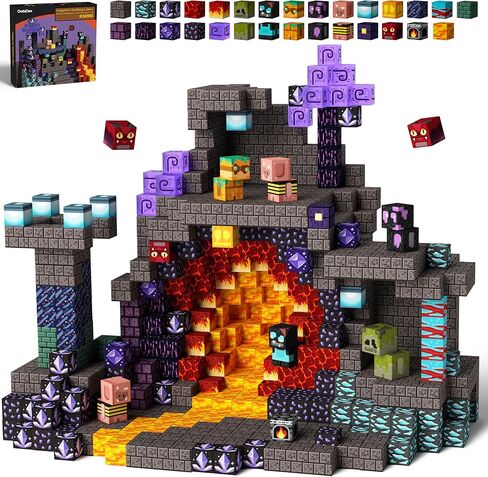 Gobidex 100pcs لبنات البناء المغناطيسية بناء Magwonder Cave World مع ألعاب البناء المغناطيس هدية حسية للبنين الفتيات الفتيات in Kuwait