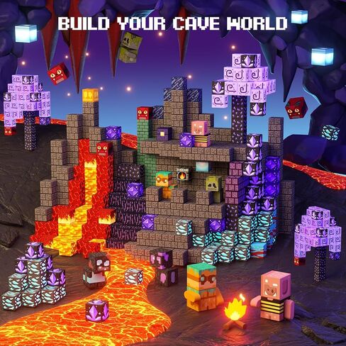 Gobidex 100pcs لبنات البناء المغناطيسية بناء Magwonder Cave World مع ألعاب البناء المغناطيس هدية حسية للبنين الفتيات الفتيات in Kuwait