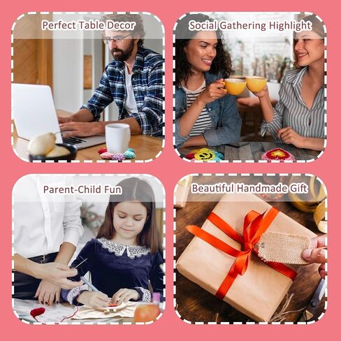 مجموعة أدوات Punch Needle للمبتدئين البالغين Easy Needle Punch Punch Termbroidery Set بما في ذلك Threader تعليمات Fabric Hoop Yarn Coaster Making Making Supplies ، مجموعة من 8 80s Art Crafts Gifts in Kuwait
