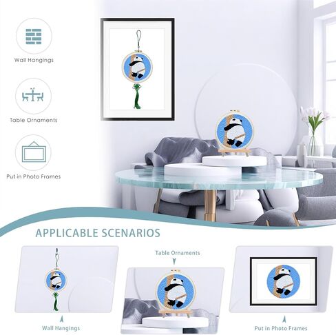 مجموعة Danvk Panda Punch Asservery مع نسيج تطريز ، طوق ، مقص ، إبرة لكمة ، خيوط ، هدية حرفية يدوية ، مجموعات تطريز DIY ، مجموعة إبرة اليد للنساء والمبتدئين (Panda-Banda) in Kuwait
