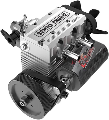 Engine Model Kit ST-NF2 7.0cc Mini Inline Double-Cylinder Four-Stroke Air-Cooled Engine Model DIY Assembly SEMTO Engine Model Kit for Adults to Build 11.2 x 9 x 9.2cm (Silver) in Saudi Arabia