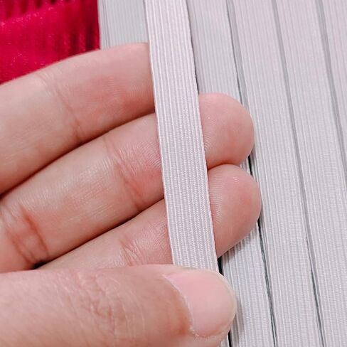 Noshad® White, 10mm - 3/8" 1cm Flat Elastic Band Cord for Sewing Knicker, Scrunchies, Skirt, Dressmaking, Haberdashery, Clothing, DIY Arts and Crafts Accessory, Material, Supplies (10Meter - 11Yard) in Kuwait
