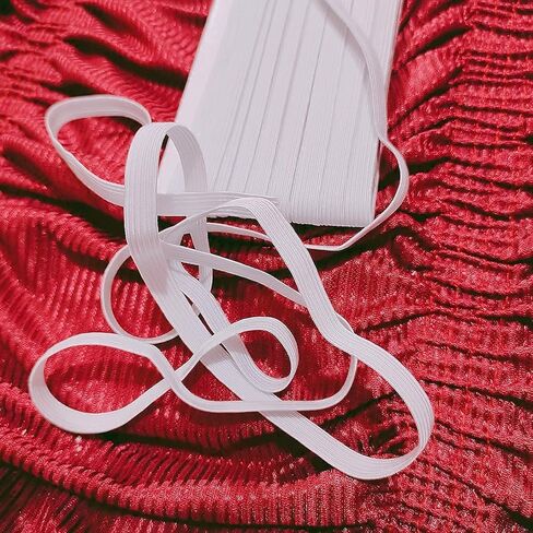 Noshad® White, 10mm - 3/8" 1cm Flat Elastic Band Cord for Sewing Knicker, Scrunchies, Skirt, Dressmaking, Haberdashery, Clothing, DIY Arts and Crafts Accessory, Material, Supplies (10Meter - 11Yard) in Kuwait