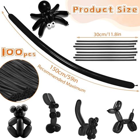 260 بالونات 100pcs البالونات البيضاء الطويلة لربط قوس البالون ، سماكة اللاتكس ملتوية بالون إكليواند موديل زفاف عيد ميلاد زخارف حفلة عيد الميلاد in Kuwait