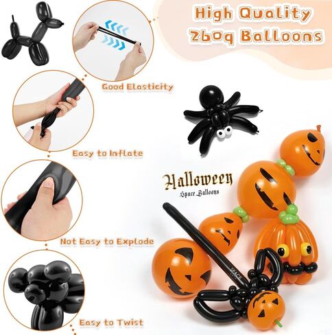 260 بالونات 100pcs البالونات البيضاء الطويلة لربط قوس البالون ، سماكة اللاتكس ملتوية بالون إكليواند موديل زفاف عيد ميلاد زخارف حفلة عيد الميلاد in Kuwait