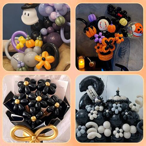 260 بالونات 100pcs البالونات البيضاء الطويلة لربط قوس البالون ، سماكة اللاتكس ملتوية بالون إكليواند موديل زفاف عيد ميلاد زخارف حفلة عيد الميلاد in Kuwait