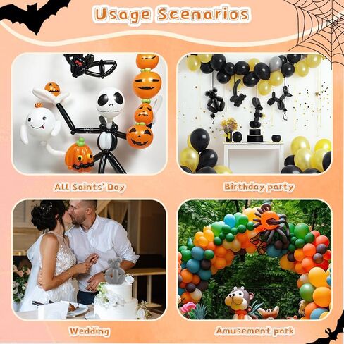 260 بالونات 100pcs البالونات البيضاء الطويلة لربط قوس البالون ، سماكة اللاتكس ملتوية بالون إكليواند موديل زفاف عيد ميلاد زخارف حفلة عيد الميلاد in Kuwait