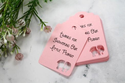 Thank Your for Showering Our Little Peanut Baby Shower Favor Tags with Elephant Cut Out, Set of 12 (Blue) in Kuwait