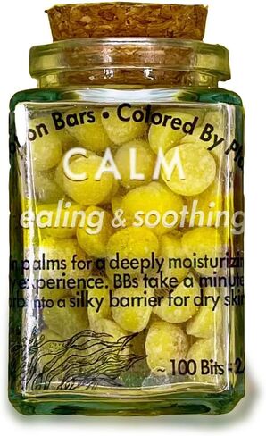 Calendula & Turmeric- Organic.Calm Butter Bits lotion bars-for dry hands in to-go sustainable packaging. Vegan- Organic- No Beeswax- ingredients clean enough to eat! (Medium - 100 Bits in Jar) in Kuwait