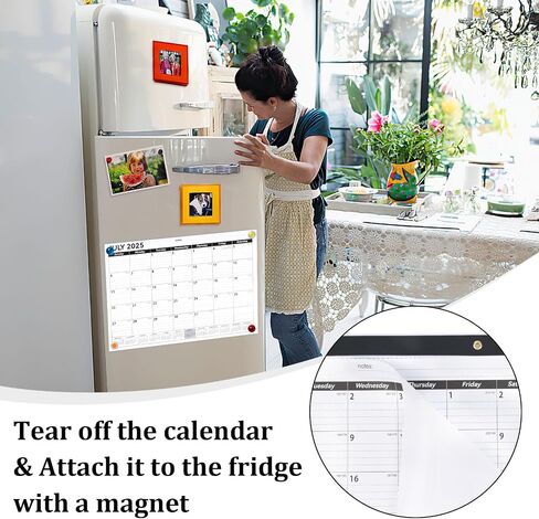 Desk Calendar 2025-2026, 14" X 11" Desktop Calendar 2025-2026, 18 Months Calander Runs from Jul. 2025 to Dec. 2026, Academic Monthly Planner for Home School Office (White and Black) in Saudi Arabia