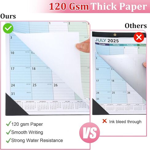 Desk Calendar 2025-2026, 14" X 11" Desktop Calendar 2025-2026, 18 Months Calander Runs from Jul. 2025 to Dec. 2026, Academic Monthly Planner for Home School Office (White and Black) in Kuwait