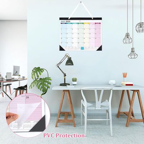 Desk Calendar 2025-2026, 14" X 11" Desktop Calendar 2025-2026, 18 Months Calander Runs from Jul. 2025 to Dec. 2026, Academic Monthly Planner for Home School Office (White and Black) in Kuwait