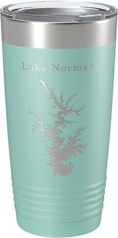Lake Norman Map Tumbler Travel Mug Laser Fected Cuper Cuper Cuper North Carolina 20 Oz Pink in Kuwait