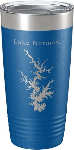 Lake Norman Map Tumbler Travel Mug Laser Fected Cuper Cuper Cuper North Carolina 20 Oz Pink in Kuwait