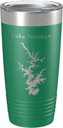 Lake Norman Map Tumbler Travel Mug Laser Fected Cuper Cuper Cuper North Carolina 20 Oz Pink in Kuwait
