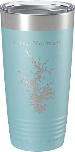 Lake Norman Map Tumbler Travel Mug Laser Fected Cuper Cuper Cuper North Carolina 20 Oz Pink in Kuwait