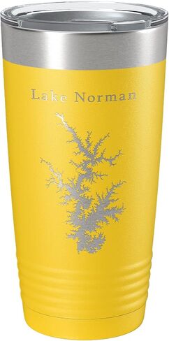 Lake Norman Map Tumbler Travel Mug Laser Fected Cuper Cuper Cuper North Carolina 20 Oz Pink in Kuwait