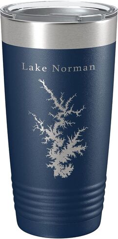 Lake Norman Map Tumbler Travel Mug Laser Fected Cuper Cuper Cuper North Carolina 20 Oz Pink in Kuwait