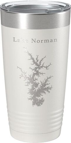 Lake Norman Map Tumbler Travel Mug Laser Fected Cuper Cuper Cuper North Carolina 20 Oz Pink in Kuwait