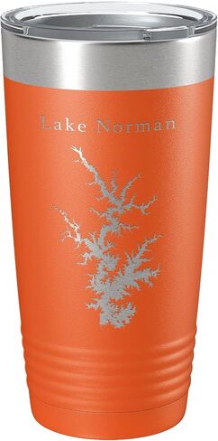 Lake Norman Map Tumbler Travel Mug Laser Fected Cuper Cuper Cuper North Carolina 20 Oz Pink in Kuwait