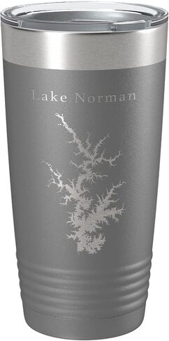 Lake Norman Map Tumbler Travel Mug Laser Fected Cuper Cuper Cuper North Carolina 20 Oz Pink in Kuwait