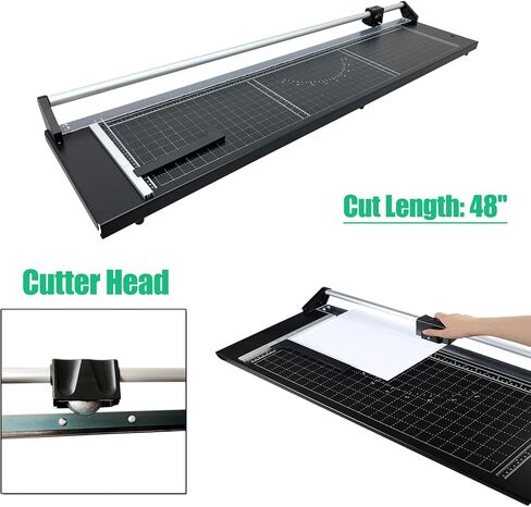 Techtongda Rotary Paper Trimmer ، طوله 48 بوصة ، قاطع الورق الاحترافي مع شفرتين احتياطيين ، خط زاوية ، عرض ذاتي ، قدرة من 8 إلى 10 صفائح للمكاتب والمدارس والحرف اليدوية in Kuwait