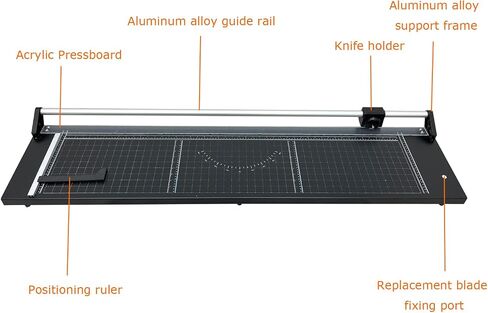Techtongda Rotary Paper Trimmer ، طوله 48 بوصة ، قاطع الورق الاحترافي مع شفرتين احتياطيين ، خط زاوية ، عرض ذاتي ، قدرة من 8 إلى 10 صفائح للمكاتب والمدارس والحرف اليدوية in Kuwait