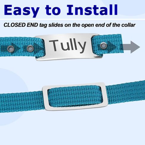 Slide-On Pet ID Tag,Silent Collar Tag for Dog and Cat Collars,Curved Personalized Engraved Tag,Custom Stainless Steel Chew-Proof Tags,4 Sizes,Glossy Finish Rainbow,Christmas Gift,Closed Ends in Kuwait