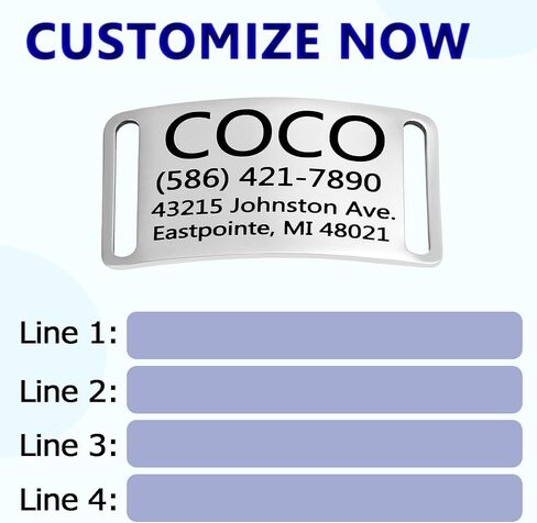 Slide-On Pet ID Tag,Silent Collar Tag for Dog and Cat Collars,Curved Personalized Engraved Tag,Custom Stainless Steel Chew-Proof Tags,4 Sizes,Glossy Finish Rainbow,Christmas Gift,Closed Ends in Kuwait