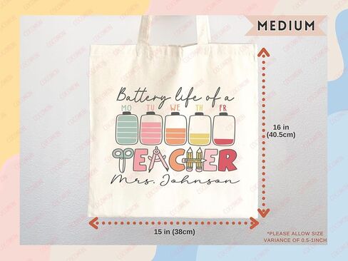 Teacher Appreciation Tote Bag Gift Tote Bag Canvas Premium Custom Teacher Gift Personalized Bag Gifted Teacher Tote Reusable Bag Personalized Name Teacher Bag (Style 3, Large Bag) in Kuwait