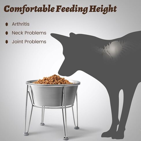 Elevated Dog Bowls for Medium&Small Dogs - Stainless Steel 48oz/6 Cups Raised Feeder with Non-Slip Base, Dual Food & Water Bowls 2-Pack in Saudi Arabia