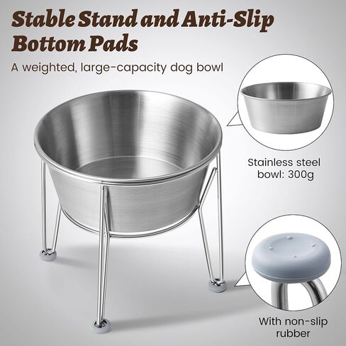 Elevated Dog Bowls for Medium&Small Dogs - Stainless Steel 48oz/6 Cups Raised Feeder with Non-Slip Base, Dual Food & Water Bowls 2-Pack in Saudi Arabia