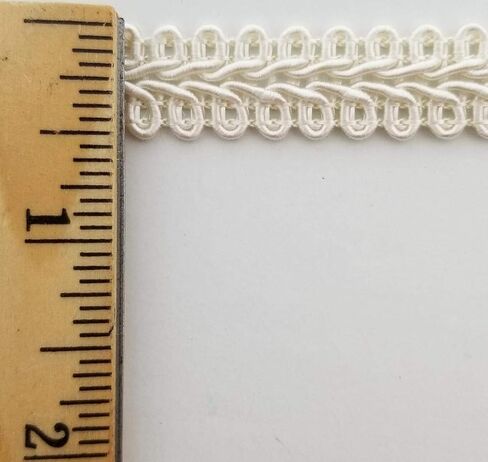 1/2" Chinese French Braid Gimp Trimming - 12 Continuous Yards - Many Colors! (Ivory) in Kuwait