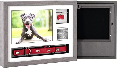 Dog Ashes Keepsake | Pet Urns for Dogs Ashes from Solid Wood | 14x11" Pet Memory Box with Pet Urn for Cat Dog Ashes | Pet Keepsake Urns for Dogs Ashes with Collar and Tag Gift Set (Black) in Saudi Arabia