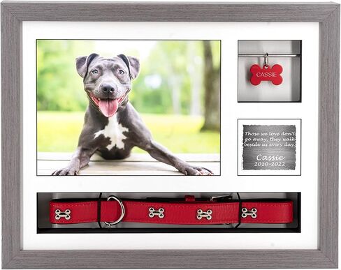 Dog Ashes Keepsake | Pet Urns for Dogs Ashes from Solid Wood | 14x11" Pet Memory Box with Pet Urn for Cat Dog Ashes | Pet Keepsake Urns for Dogs Ashes with Collar and Tag Gift Set (Black) in Saudi Arabia
