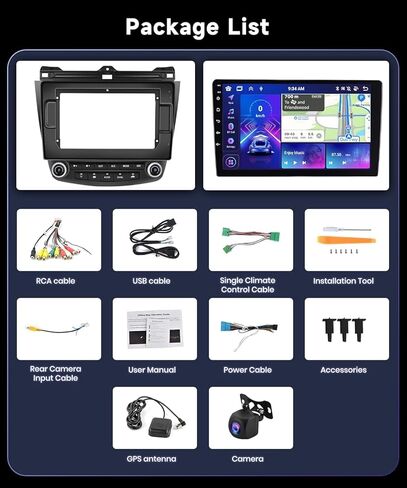 Podofo 8 Core 4G+64G Car Stereo Radio for Honda Accord 7th 2003-2007 with Wireless CarPlay Android Auto 10.1'' 1280 * 720P IPS Touch Screen BT 5.0 GPS FM/RDS WiFi/4G DSP/46 EQ AHD Backup Camera in Saudi Arabia