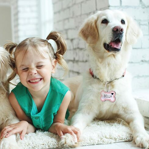 علامات معرّف PET عميقة مخصصة للمنشطين محفورة على كلا الجانبين عظم العظم المخصص الكلب الكلب. in Kuwait