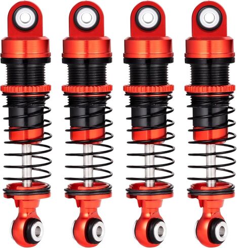 4Pcs JGGZONE All Aluminum Front & Rear Shocks Assembled Threaded Oil-Filled Damper Shocks with Spring for 1/18 RC Crawler FMS FCX18 LC80 Upgrade (Green) in Saudi Arabia