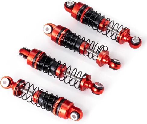 4Pcs JGGZONE All Aluminum Front & Rear Shocks Assembled Threaded Oil-Filled Damper Shocks with Spring for 1/18 RC Crawler FMS FCX18 LC80 Upgrade (Green) in Saudi Arabia