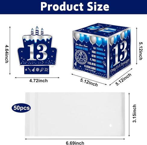 Sweet 16th Birthday Pull-Out Money Gift Box for Boys Girls - Blue Sliver Happy 16th Birthday Party Cash Gift Box with Pull-Out Card - A Fun and Loving Way to Offer Cash Present in Kuwait