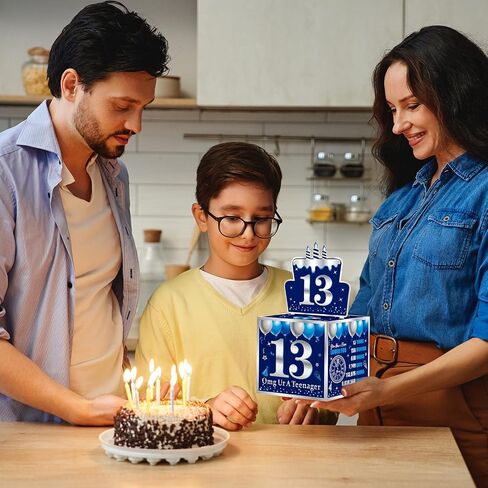 Sweet 16th Birthday Pull-Out Money Gift Box for Boys Girls - Blue Sliver Happy 16th Birthday Party Cash Gift Box with Pull-Out Card - A Fun and Loving Way to Offer Cash Present in Kuwait