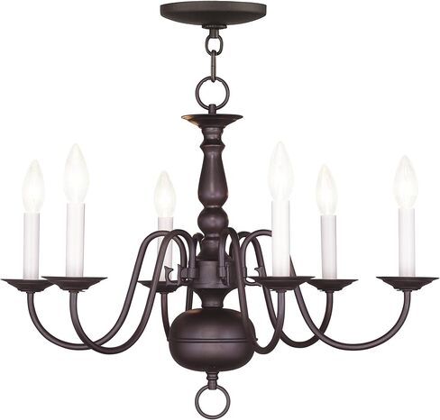 Livex Lighting 5006-01 Williamsburgh 6 Light Antique Brass Chandelier in Kuwait