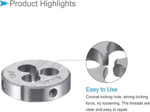 قالب إصلاح خيط دائري CoCud، قالب 12-32 UNF 20 مم OD، أداة خيوط الأنابيب الفولاذية الأسطوانية مع 4 فتحات للرقائق - (التطبيقات: لإصلاح الخيوط) in Kuwait